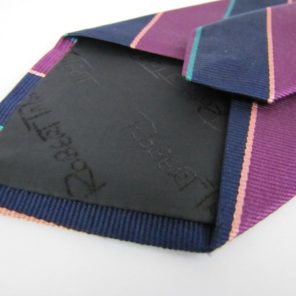 Vtg ROBERT TALBOTT Tie Argyle & Sutherland Stripe - Picture 6 of 8